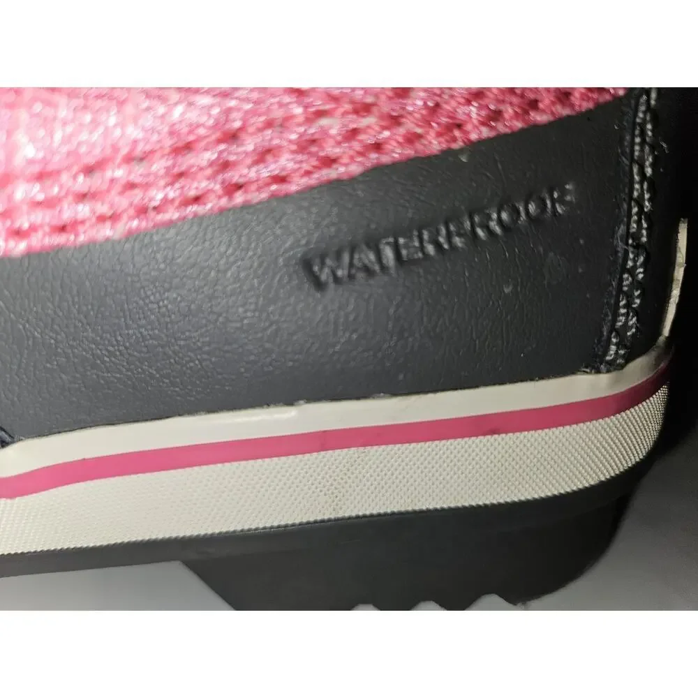 Sorel Tofino II Snow Boots YOUTH Size 6 Pink Gray Waterproof Fleece Fur Trim